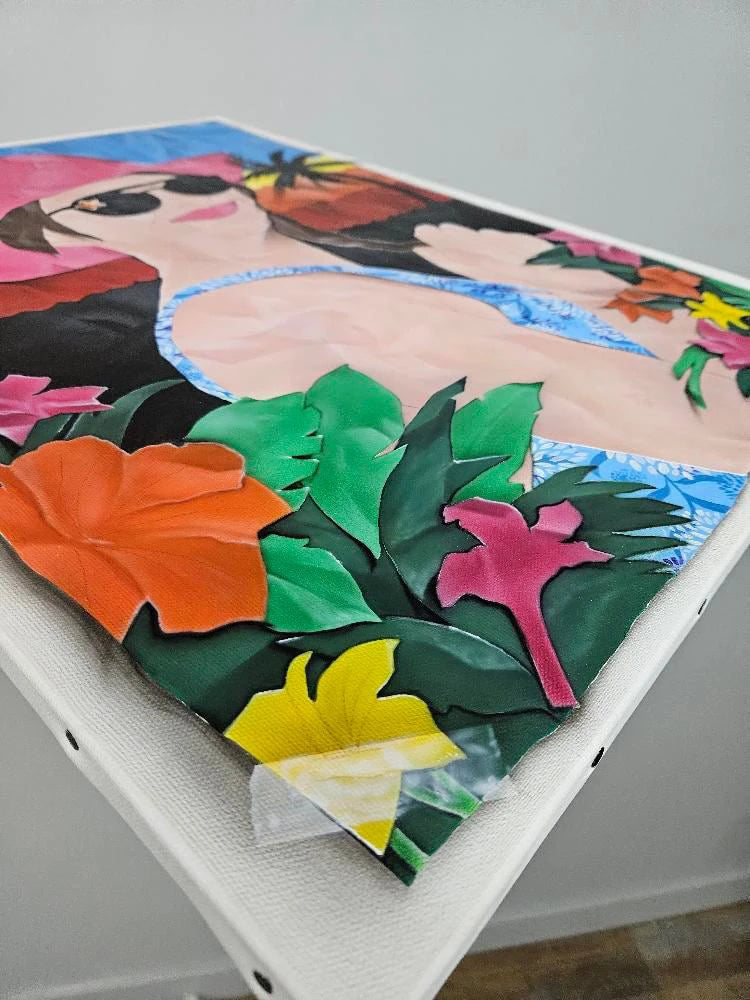 Sunset Paradise (trompe-l'oeil) by Jessica Renault by Jessica Renault jrbrush - Signature Fine Art
