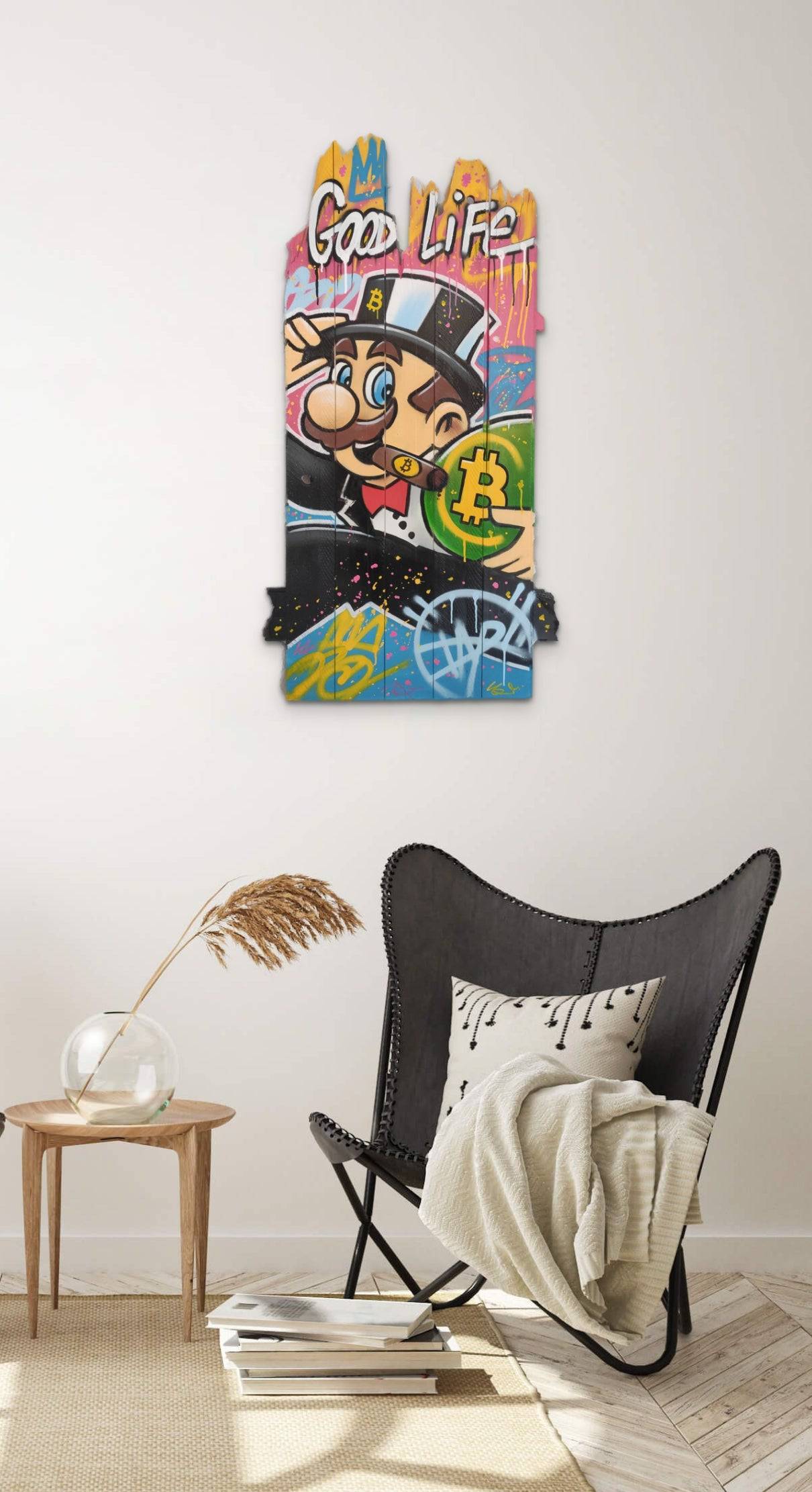 Mr Mariopoly & Bitcoin by Daru - Signature Fine Art