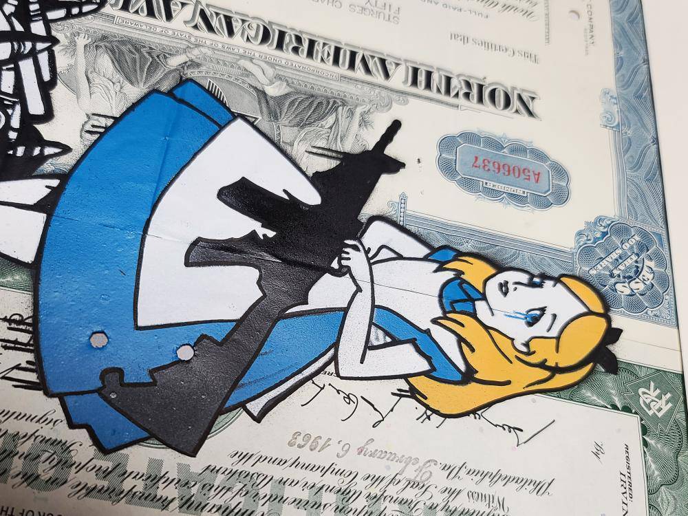 Alice in Wonderland (on stock certificate) by OTIST - Signature Fine Art