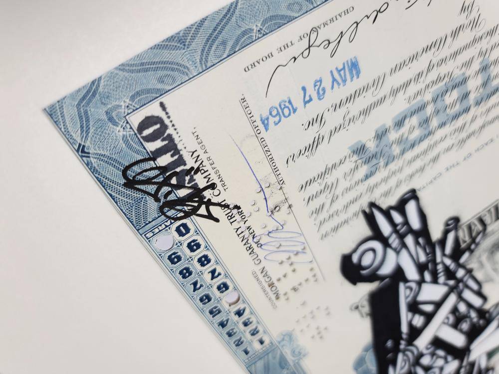 Alice in Wonderland (on stock certificate) by OTIST - Signature Fine Art