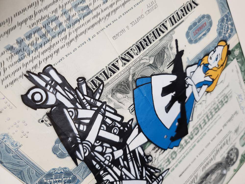Alice in Wonderland (on stock certificate) by OTIST - Signature Fine Art