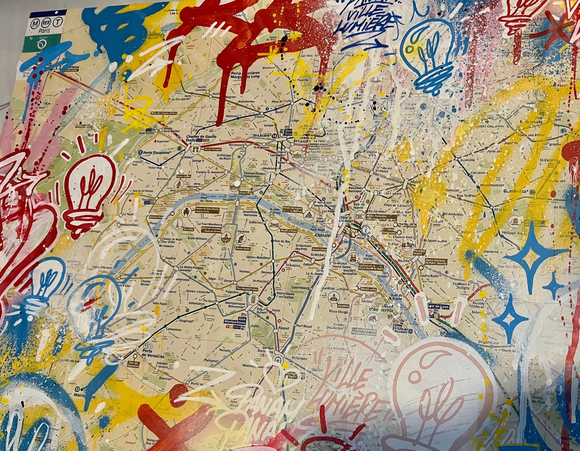 Paris Subway Map I (Unique) by Piotre by Piotre - Signature Fine Art
