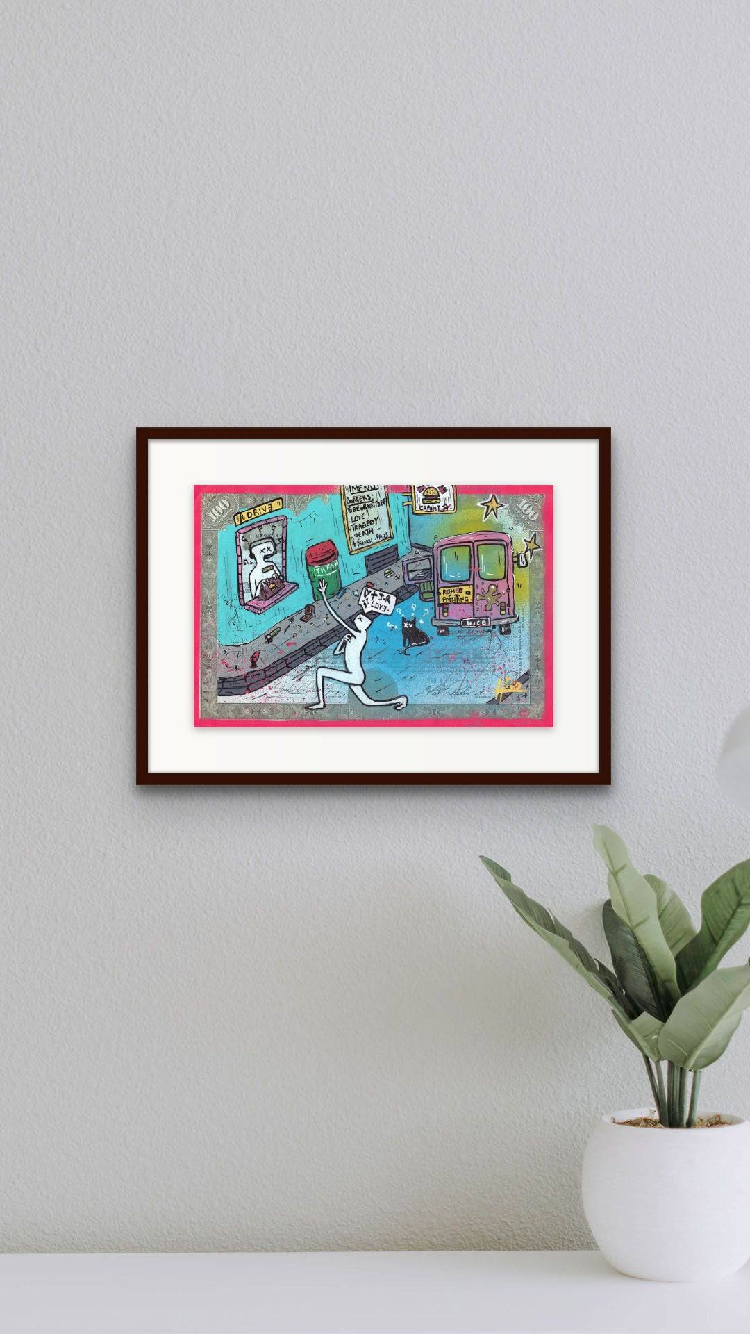 Romeo loves Juliett and burgers by Hico - Signature Fine Art